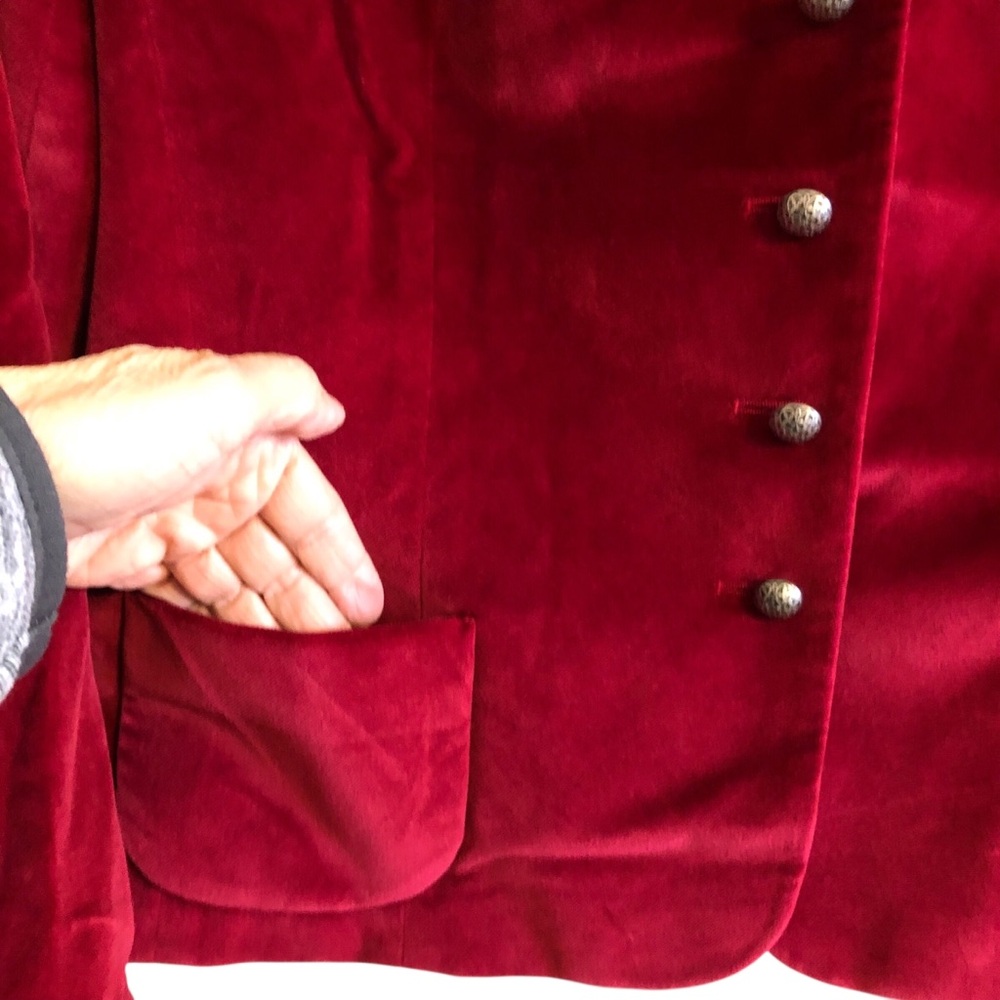 Talbots Rich Maroon Velvet Blazer - Picture 4 of 10